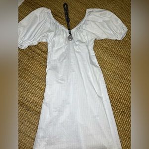 Scandal Theodore Cotton Off the shoulder OR puff sleeves Dress with POCKETS